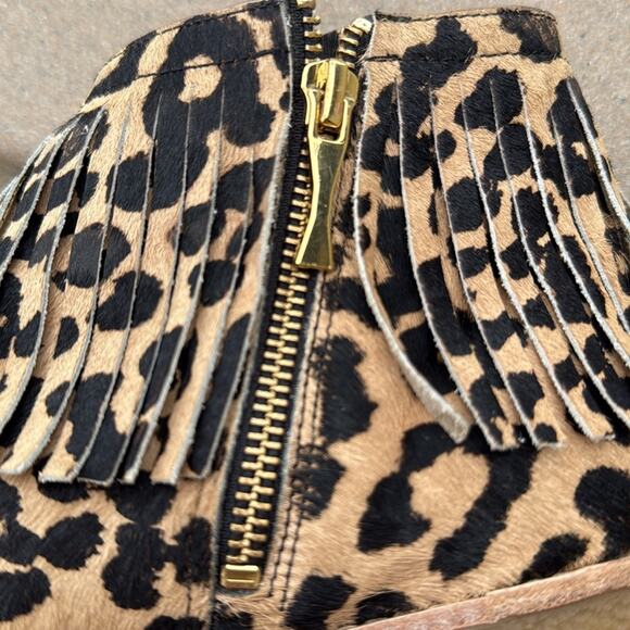 Kate Spade Betsie Leopard Calf Hair Ankle Booties – Size 8 | Fringe Detail - Picture 6 of 7